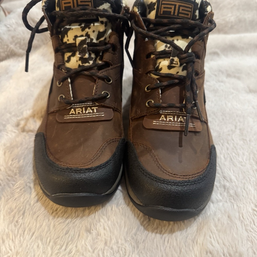 Ariat Womens Terrain H2O Waterproof Hiking Boots Brown Cow Print 8.5B  10044538 - Picture 3 of 9